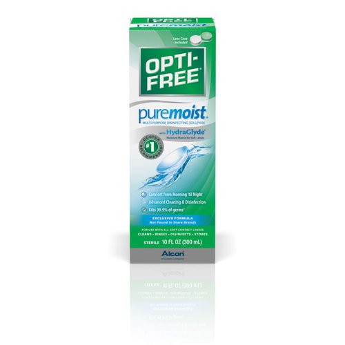 Opti-Free Puremoist Multi-Purpose Contact Lens Cleaning and Disinfecting Solution with Lens Case, 10 FL Oz (Pack of 1)