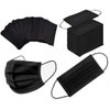 NNPCBT 100PCS 3 Ply Black Disposable Face Mask Filter Protection Face Masks
