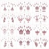 XMASIR Henna Temporary Tattoo Stickers for Kid, 12 Pair Hands Tattoo Brown Body Art Stickers Waterproof Fake Tattoos for Girls Boys Party Decor (Brown-1)