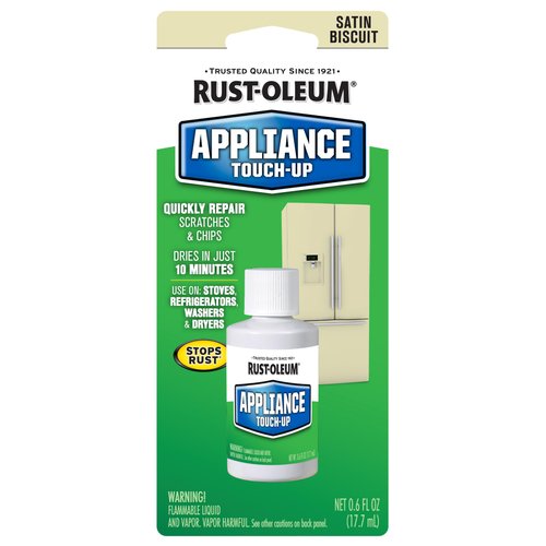 Rust-Oleum 203002 Specialty Appliance Touch Up Paint, 0.6 Oz Bottle, Biscuit, Solvent Like, Liquid, 0.6 Fl Oz (Pack of 1)