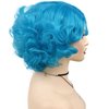 GNIMEGIL Blue Big Short Curly Wigs for Women Layered Wavy Bob Wig Cosplay Carnival Party Costume Synthetic Halloween Wigs