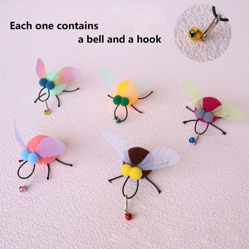 Tutuone 5pcs cat Toy Refills Flies (5pcs Refills)
