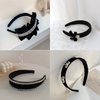 Teensery 4 Pcs Black Velvet Wide Headbands Blank Hair Hoop DIY Hair Accessories Hair Band for Women Girls, Width 1 inch