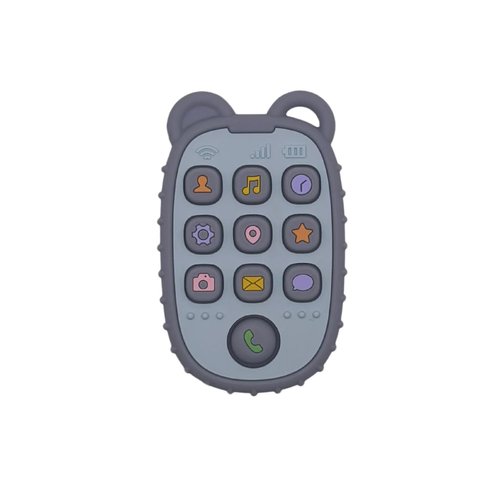 Generic Baby Teether for 3 Months and Up, Soft Buttons, BPA Free, Grey