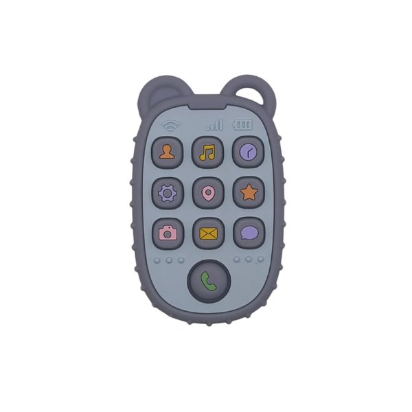 Generic Baby Teether for 3 Months and Up, Soft Buttons, BPA Free, Grey