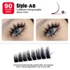 Fluffy Thick Lash Clusters Flexible Band Individual Eyelash Extension D Curl 3D Effect Faux Mink Cluster Volume Mixed Length Reusable DIY False Eyelashes Happy Heartbeat(Black A8-D 3D Effect)
