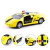 KIDAMI Die Cast Metal Little Toy Cars Set of 5, Openable Doors Pull Back Car Gift Pack for Kids (Police car)
