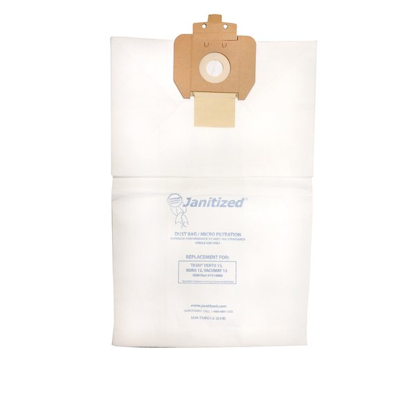 Janitized JAN-TABO12-2(10) Premium Replacement Commercial Vacuum Paper Bag for Taski Bora 12, Vacuum Cleaners, OEM#8504150 (Pack of 10)