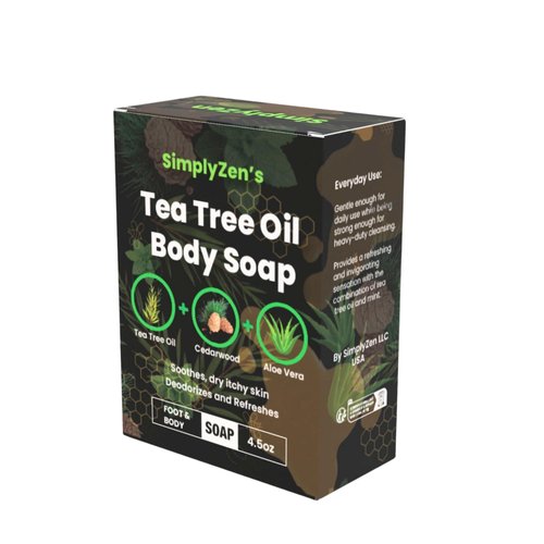 Tea Tree Oil Bar Soap For Men & Women - Cedarwood and Aloe Vera Infused Body Wash - Face & Body Soap for Body Odor - Suitable for All Skin Types (1)