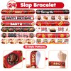 48 BBQ 24PCS BBQ Temporary Tattoos Sticker 24PCS Slap Bracelets Perfect for Themed Birthday Party Favors Baby Showers or Classroom Rewards Ideal Decor and Gifts for Girls and Boys