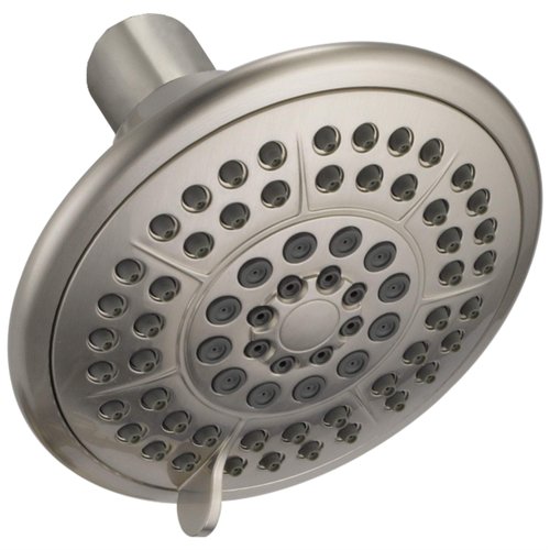 Delta Faucet 5-Setting Raincan Shower Head, Brushed Nickel Rain Shower Head, Round Shower Head, Delta High Pressure Shower Head, Water Saver Shower Head 1.75 GPM, Stainless RP78575SS