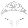 FASOTY Silver Tiara Crystal Crown with Combs Elegant Princess Tiaras and Crowns for Women Girls Rhinestone Headband for Bridal Wedding Birthday Party Prom