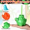 Maxcheck Dinosaur Party Favor Gift Supplies Dinosaur Cups with Straws and Lids,10oz Plastic Dino Shape Sippy Cup Bulk Reusable for Dinosaur Birthday Party Safari Jungle Dinosaur Party(12 Pieces)