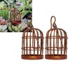 VBESTLIFE 1:12 Dollhouse Miniature Furniture Metal Bird Cage, 2Pcs Dollhouse Iron Birdcage Rusty Simulation Metal Bird Cage for Dollhouse Accessories