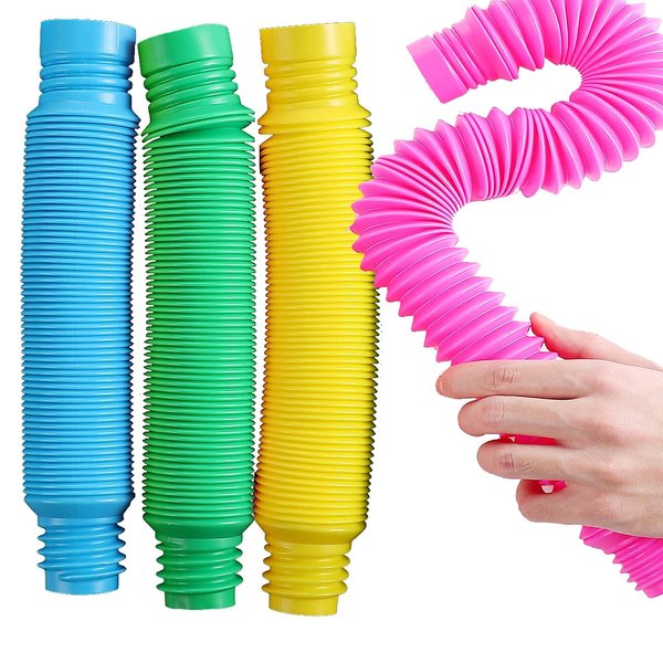 Pop Multi-Color XL Tubes Sensory Toy for Toddler Kids Learning Toys - 4 Pack