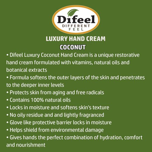 Difeel Therapeutic Moisturizing Hand Cream with Coconut Oil 1.4 ounce (6-Pack)