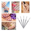 6Pcs Metal Nail Files Nail File Diamond Dust for Natural Nails Stainless Steel Nail Files with Pointed Tip Non Slip Handle Fingernail Files Diamond Nail File for Salon and Home, 8 Inches