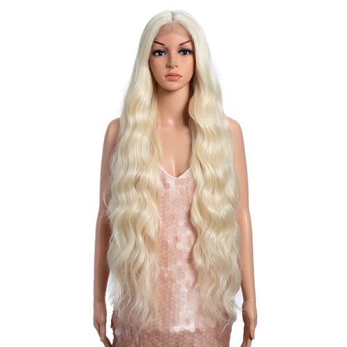 Style Icon 36" Lace Front Wigs Super Long Wavy Wig With Baby Hair 130% Density Synthetic Wig (36 Inch, 613)