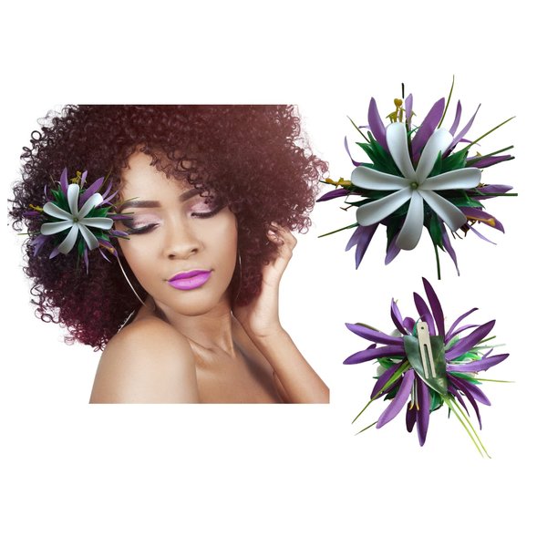 Tahitian Tiare Hawaii Flower Hair Clip for Women-Big Artificial-Fabric- Foam Flower Clips for Hair-Beach Wedding Barrette for Luau Party -Maui Diva Hair Flowers for Women & Girls by Aviella Aloha