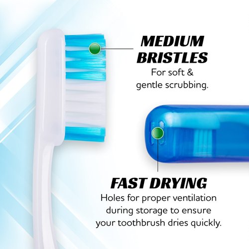 Lingito Travel Toothbrushes, Mini Toothbrush with Toothbrush Cover, Camping Toothbrush, Travel Size Toothbrush with Toothbrush Case Portable Toothbrush, Adults Travel Toothbrush Kit (6 Pack)