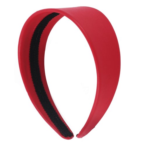 Motique Accessories 2 Inch Wide Leather Like Headband Solid Hair band (Red)