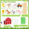 Seenelling 6 Sets 122 Pcs Farm Animal Party Centerpieces Farm Animals Table Toppers Decor Barn Box Animal Cutouts and Sticks Tissue Paper for Barnyard Birthday Party Supplies Baby Shower