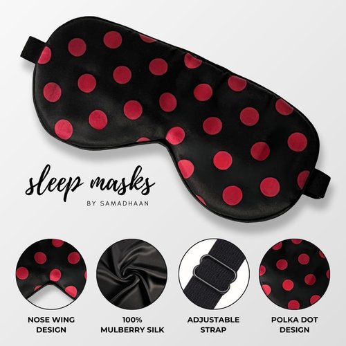 Samadhaan Silk Sleep Mask | 100% Mulberry Silk Eye Mask and Blindfold with Adjustable Strap - for Women and Men - Blocks Light - Pack of 1