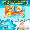 Baby Bath Toys Toddlers 1-3 Bear Kids Bath Tub Toys with 2 Turtle Swimming Wind up Water Toys & 3 Floating Boat Bathtub Toys for Infants Boys Girls 18+ Months Gifts Box Set