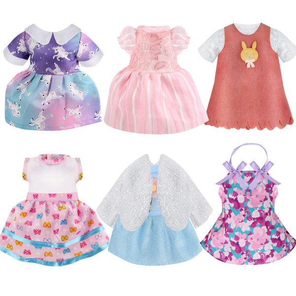 Alive Baby Clothes - 6 Sets 12 Inch Baby Dolls Dress Accessories Include unicorrn Skirt Snow Dresses Swimsuit Outfits, 12 Inch Baby Doll Clothing for Girls Birthday Xmas Gift