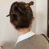 Acetic Hair Stick, Tortoise Shell Leopard Print French Hairpin Bamboo Shape Hair Chopsticks Japanese Chinese Hairpin Decorative accessories for Women Girls Long Thick Hair Updo