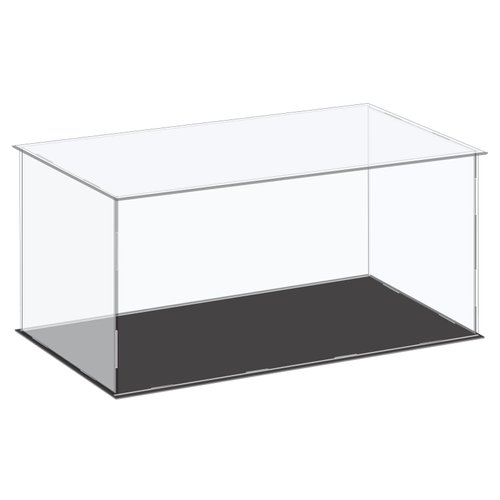 MECCANIXITY Acrylic Display Case Plastic Box Cube Storage Box Clear Small Assemble Dustproof Showcase 16.1x8.3x8 Inch for Collectibles Items
