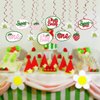 Strawberry Party Decorations Berry First Birthday Party Decor Sweet Strawberry Hanging Swirls 24pcs Kids Baby Shower Party Supplies, Assembled and Ready to Use