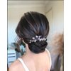 Eyret Blue Crystal Bride Wedding Hair Comb Silver Bridal Side Combs Rhinestone Hair Pieces Hair Accessories for Women and Girls