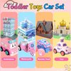 Toddler Girls Toy, Pink Car Toy for Girls Age 2-4 with Baby Doll and Storage Bag for Traffic Safety Education, Birthday Gifts Christmas Stocking Stuffers for Girl 2 3 4 5 Year Old