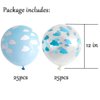 50PCS Cloud Latex Balloons Decorative Balloons Blue and Transparent Cloud Print Balloons for Baby Shower Boys Girls Birthday Party Supplies (Blue)