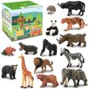 Toymany 14PCS 1-2" Tiny Jungle Animal Figures Toy, Realistic Mini Jungle Zoo Animal Figurines Cake Topper Toy Set, Easter Egg Christmas Birthday Gift Party Favor School Project for Kids Toddlers