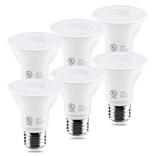 7W Par20 LED Bulb (50W Equivalent), UL Listed, 3000k Warm White Dimmable Flood Bulbs Lights, 500 Lumens, E26 Base, Recessed Lighting for Indoor Outdoor, 6 Pack