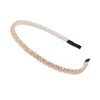 AKOAK Fashion Super Shiny Women Two Rows Champagne Crystal Beads Headband Girls Headwear Rhinestone Beaded Hair Band Hair Accessories