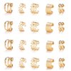 Gold Sliver Hair Jewelry for Braids with Crystal Rhinestone for Women Men Hair Accessories Braids, 20 PCS Dreadlock Braid Clips Non-Piercing Ear Cuffs Clip Jewelry (Gold)
