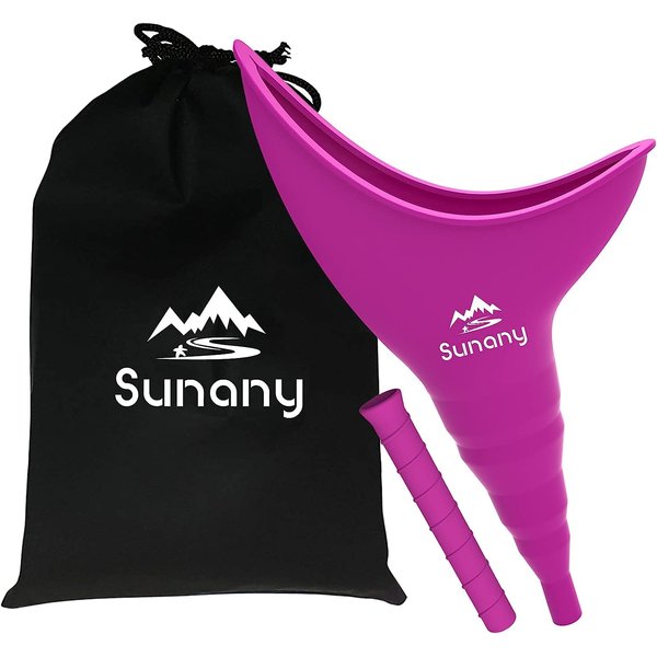 Female Urination Device, Reusable Female Urinal Silicone Women Pee Funnel Allows Women to Pee Standing Up, Portable Womens Urinal is The Perfect Companion for Camping,Outdoor,Travel（Fuchsia）