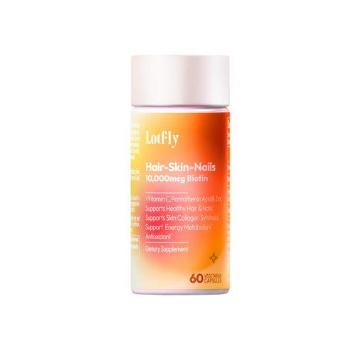 LOTFLY Biotin 10000 mcg with Zinc, Vitamin C & Calcium Pantothenate – Supports Healthy Hair Growth, Strong Nails & Glowing Skin for Women & Men | Made in The USA | 60 Vegan Capsules (60-Day Supply)