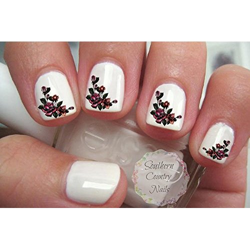 Goth Flower Nail Art Decals