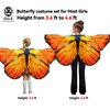 D.Q.Z Kids Monarch Butterfly Wings for Toddlers Girls Halloween Dress Up Costumes Children Fairy Party Favors (Orange)
