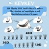 KevKev Lash Clusters Individual Lashes 3D Fluffy Eyelash Clusters 320 Pcs Cluster Lashes 30+40+50D Wispy Volume Lashes DIY Lash Extensions Thin Band & Soft (Fluffy 30+40+50D,D-8-16mix)