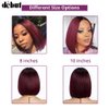 DÉBUT Short Bob Wigs 1B Burgundy Lace Front Wigs Human Hair Middle Part Wigs Brazilian Virgin Straight Hair 13x4x1 T Part Wigs for Black Women 1B/99J 10 Inches