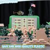 LovesTown 117PCS Army Men Playset, Military Soldier Set Army Action Figures Battle Group Military Base Toy with Green Box Vehicles Helicopter for Kids
