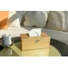 MODE HOME Wooden Tissue Box Cover Rectangular, Decorative Gold Tissue Box Holder for Bedroom, Living Room, Bathroom, Dryer Sheet Holder for Laundry Room Decor