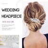 Olbye Wedding Hair Comb Rhinestone Bridal Pieces Flower Silver Crystal Headpiece for Bridesmaids and Brides (Silver)