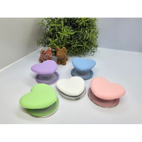 Generic Green Heart Silicone mag griptok, Cell Phone Holder, Phone Stand, pop up, Cute, Soft, Pretty, Magnet, griptok, Compatible with i Phone, Android Phone Need Metal Ring or Magnet, (SHGT-004)