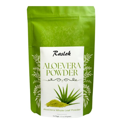 Raslok Aloe Vera Powder | Aloe barbadensis Powder | Natural Skin Moisturizer (3.52 oz) | for External Use Only